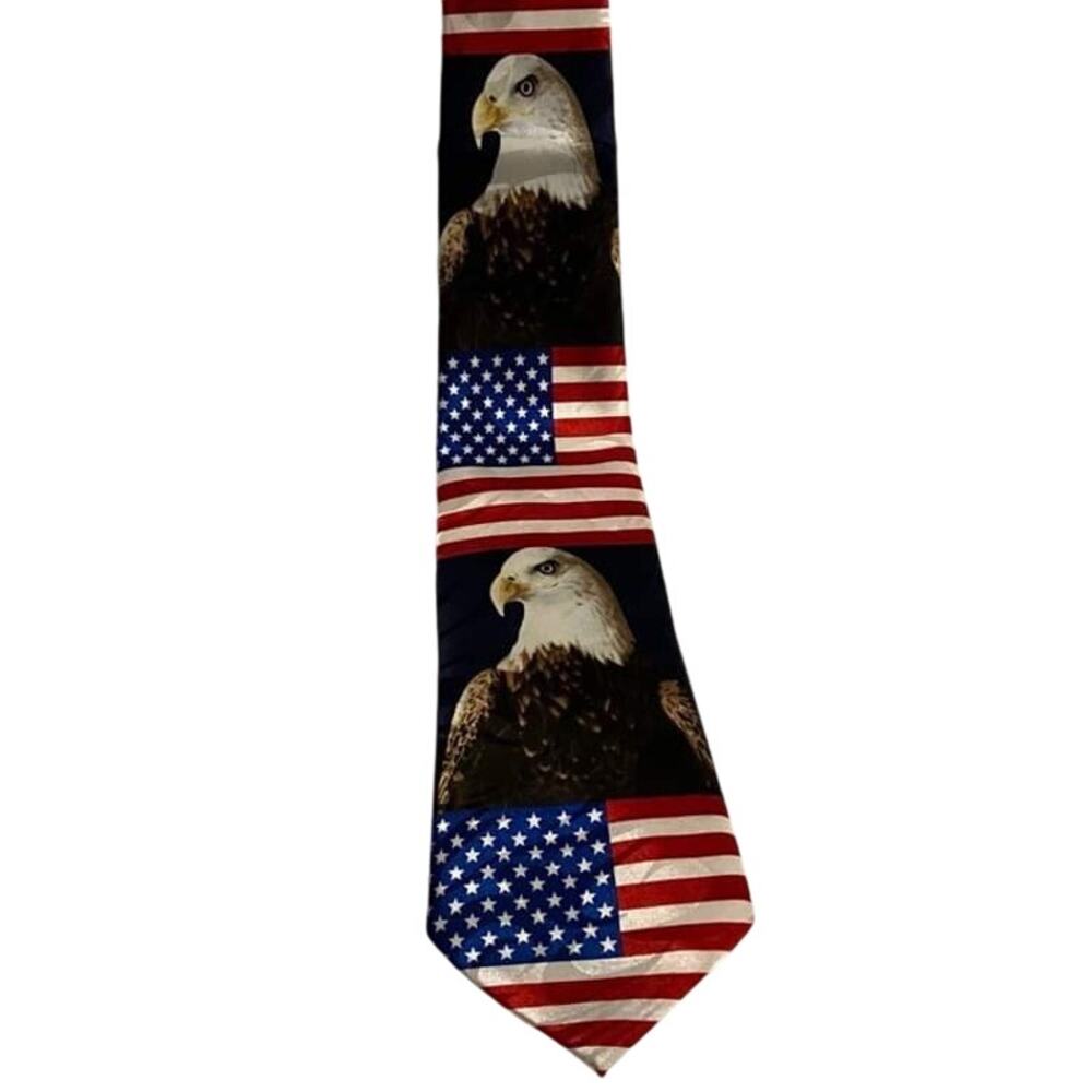 Steven Harris Patriotic American Tie with Flag and Eagle